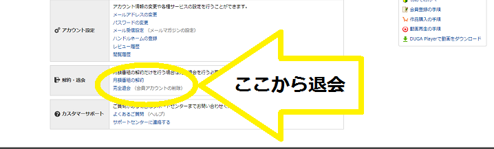 DUGA-退会