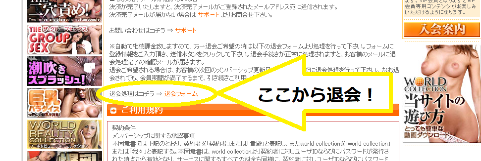 ワールドコレクション-退会
